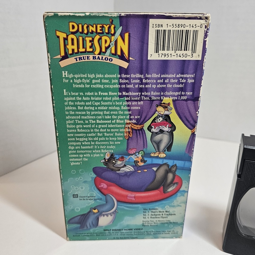 Talespin Series V. 1 - True Baloo (VHS, 1991) - Picture 6 of 9